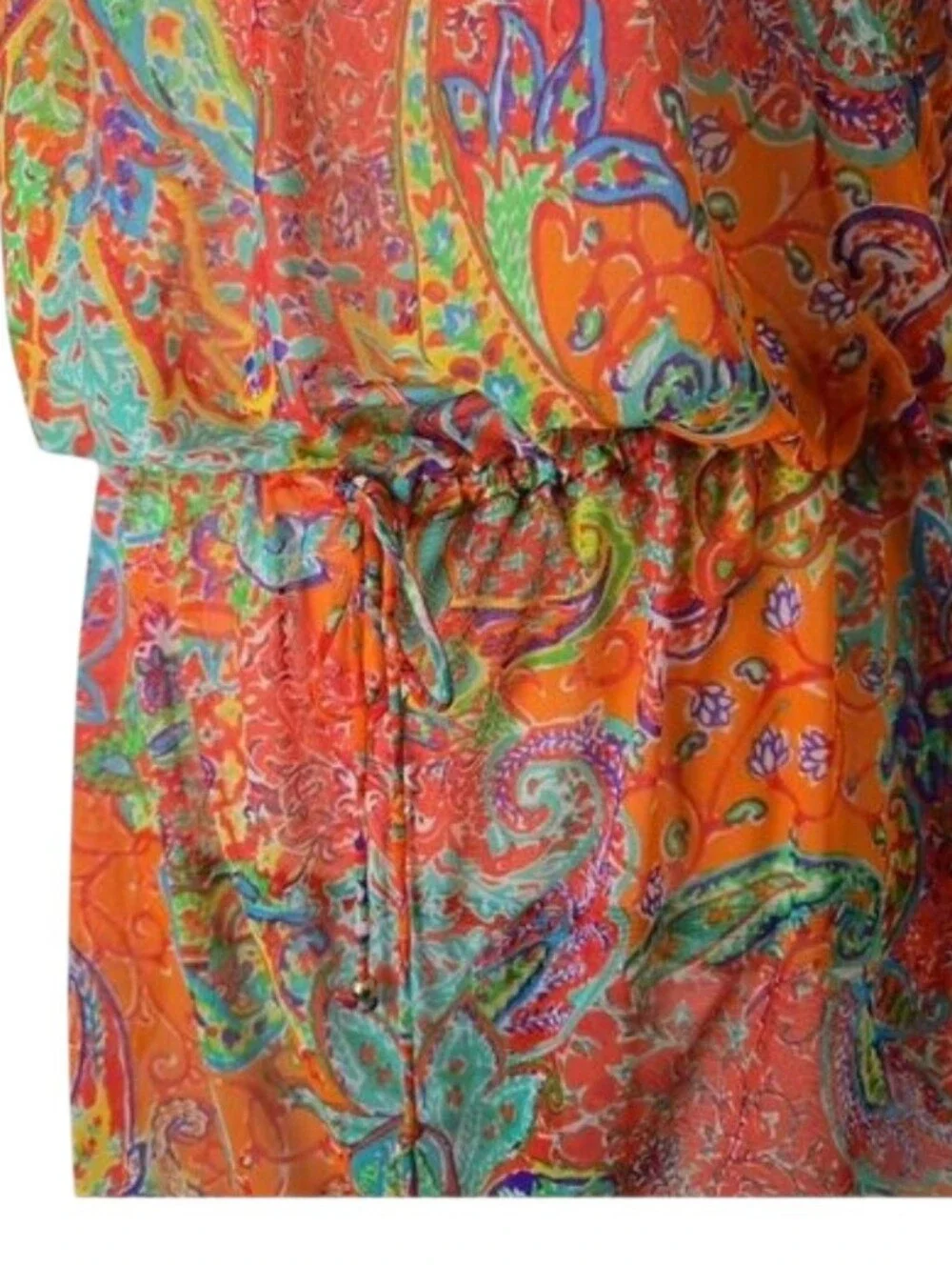 Lauren Ralph Lauren Carnivale Paisley Mesh Swim Cover-Up Dress Medium